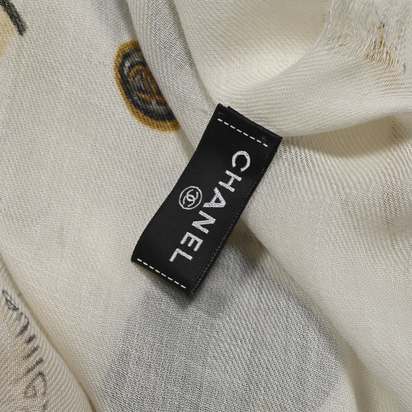 Cashmere Logo Icon Shawl Ivory Multicolor