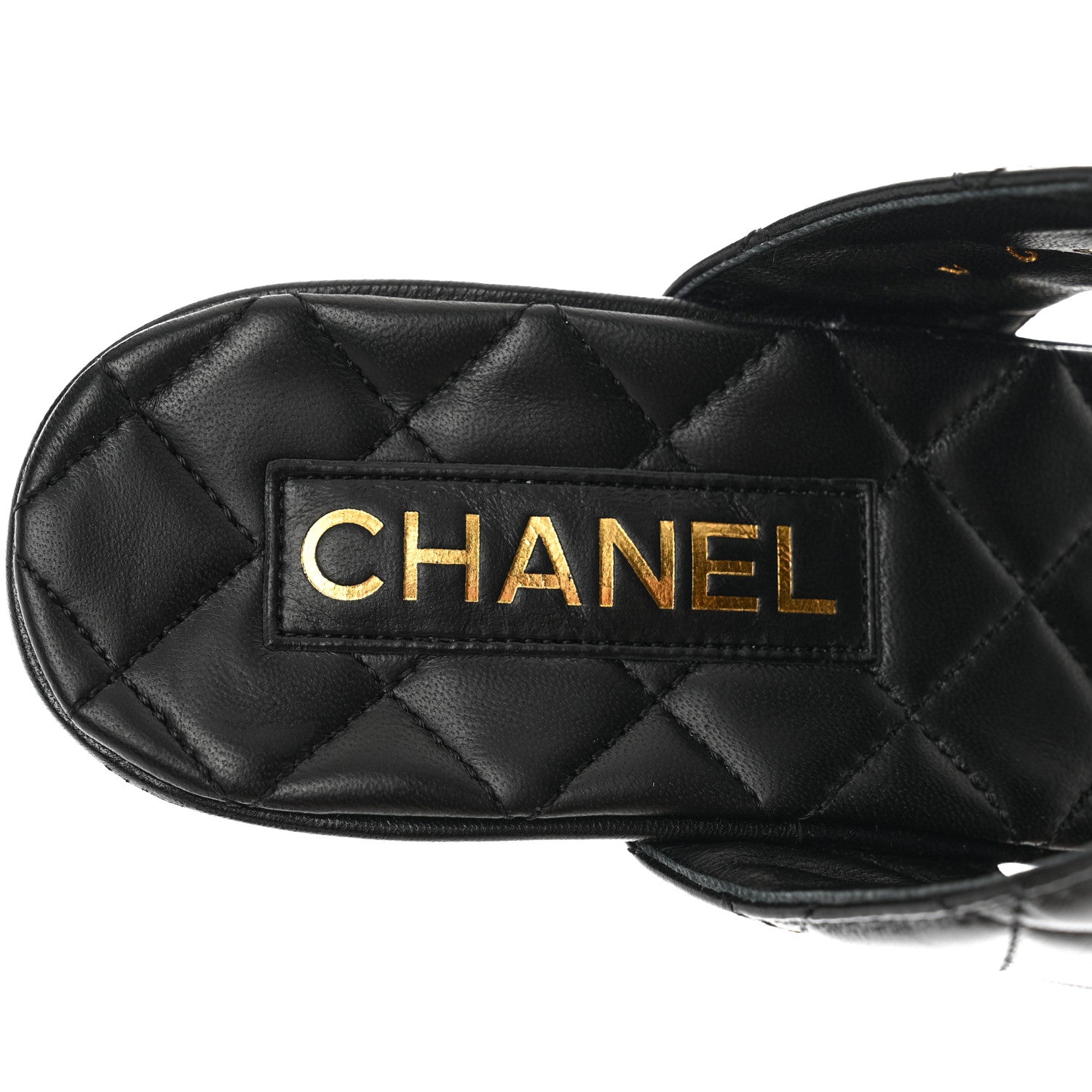 Chanel Shiny Goatskin Cork CC Wedge Sandals 39 Black 7 of 9