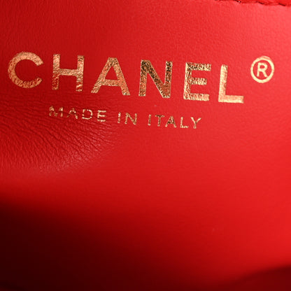 Chanel Shiny Aged Calfskin Quilted Nano Kelly Shopper Dark Red 6 of 14