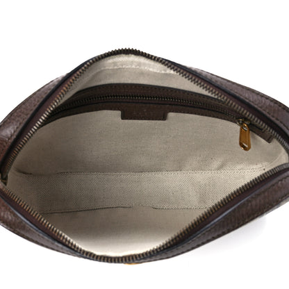 Gucci GG Supreme Monogram Textured Dollar Calfskin Web Ophidia Wristlet Shoulder Bag Beige Ebony New Acero 5 of 11