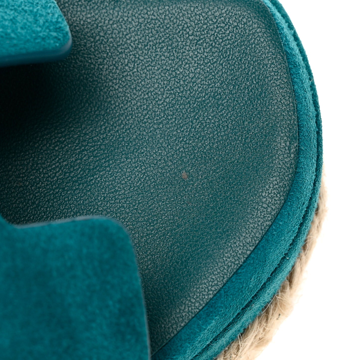 Suede Goatskin Elda Espadrille Wedge Sandals 36 Vert Oxford