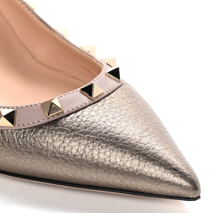 Valentino Garavani Metallic Pebbled Calfskin Rockstud 85mm Pumps 41 Sasso Poudre 10 of 10