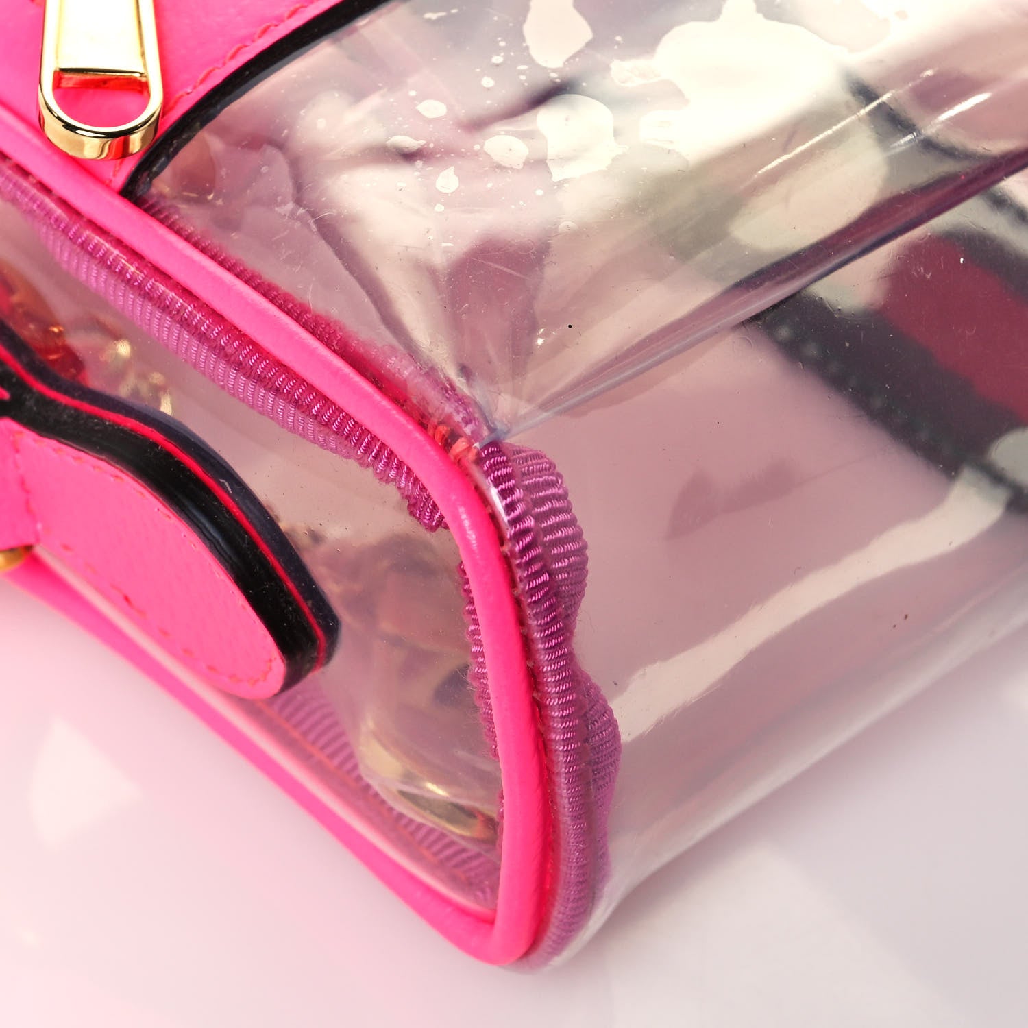 Gucci Vinyl Web Mini Ophidia Transparent Shoulder Bag Fluorescent Fuchsia 7 of 10