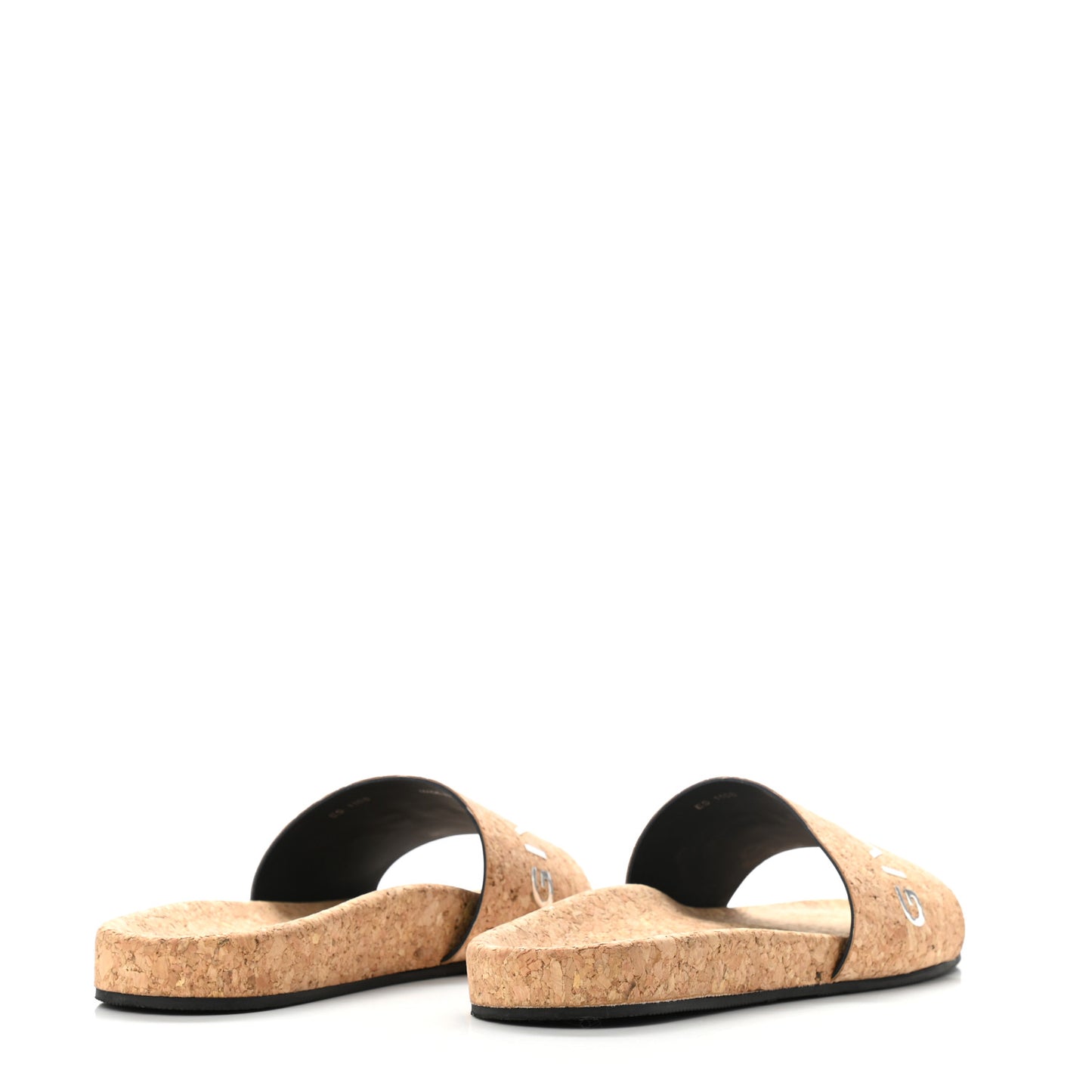 Cork Logo Slide Sandals 38 Natural