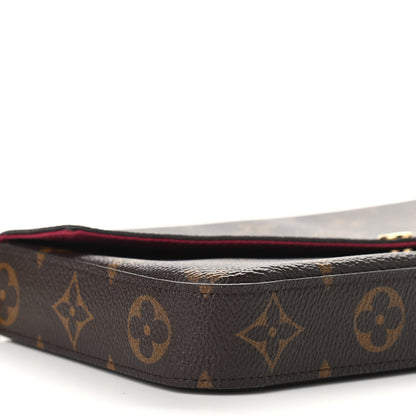 Louis Vuitton Monogram Pochette Felicie Chain Wallet Fuchsia 10 of 12
