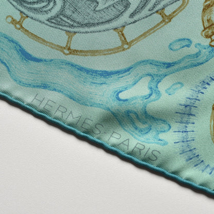 Hermes Silk The Horsawards Scarf 90 Vert Jade Turquoise Anthracite 6 of 8