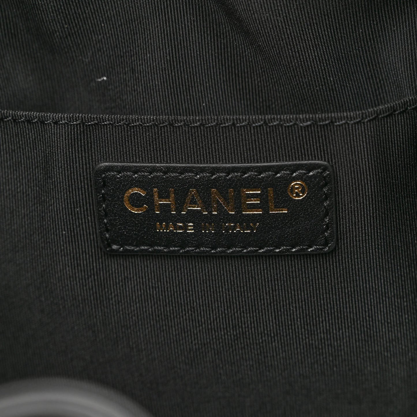 Lambskin Quilted CC Dweller Drawstring Bucket Bag Black