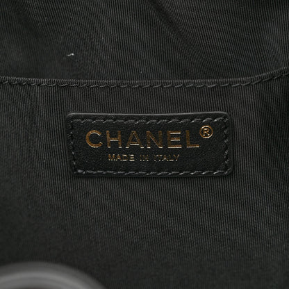 Chanel Lambskin Quilted CC Dweller Drawstring Bucket Bag Black 6 of 11