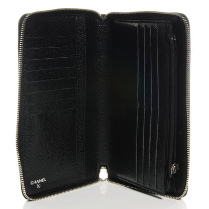 Chanel Caviar Quilted Large Zip Around Wallet Black 6 of 9