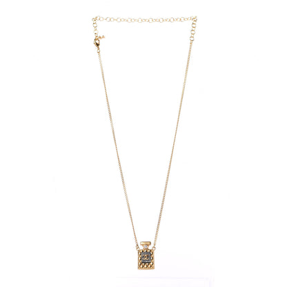 Chanel Crystal Pearl Perfume Bottle CC Necklace Black Gold 2 of 6