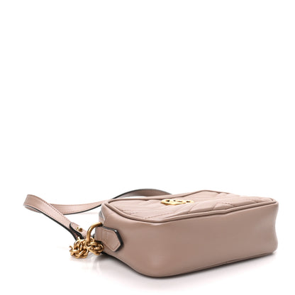 Gucci Calfskin Matelasse Mini GG Marmont Chain Shoulder Bag Porcelain Rose 4 of 10