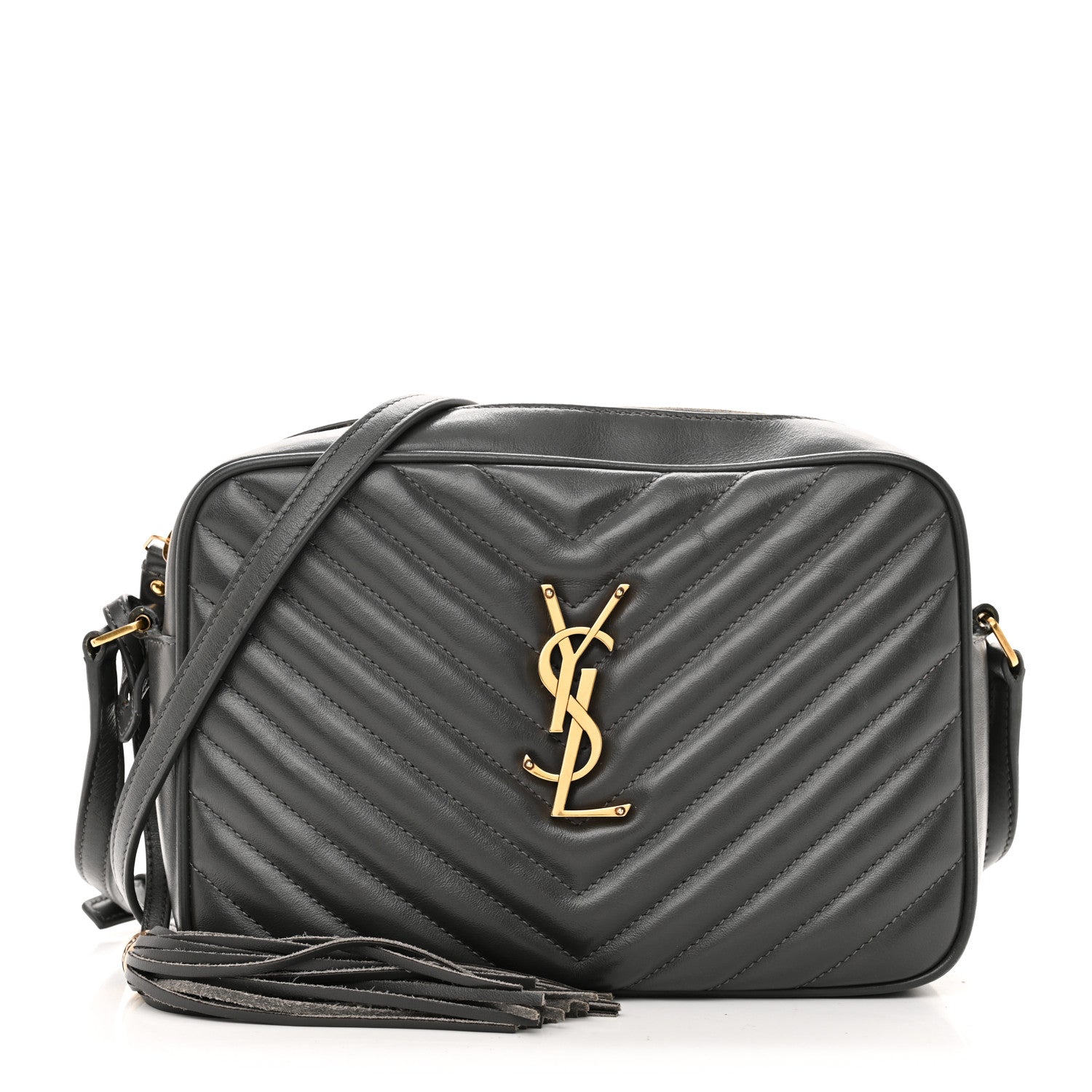 Saint Laurent Calfskin Matelasse Monogram Lou Camera Bag Storm 1 of 11