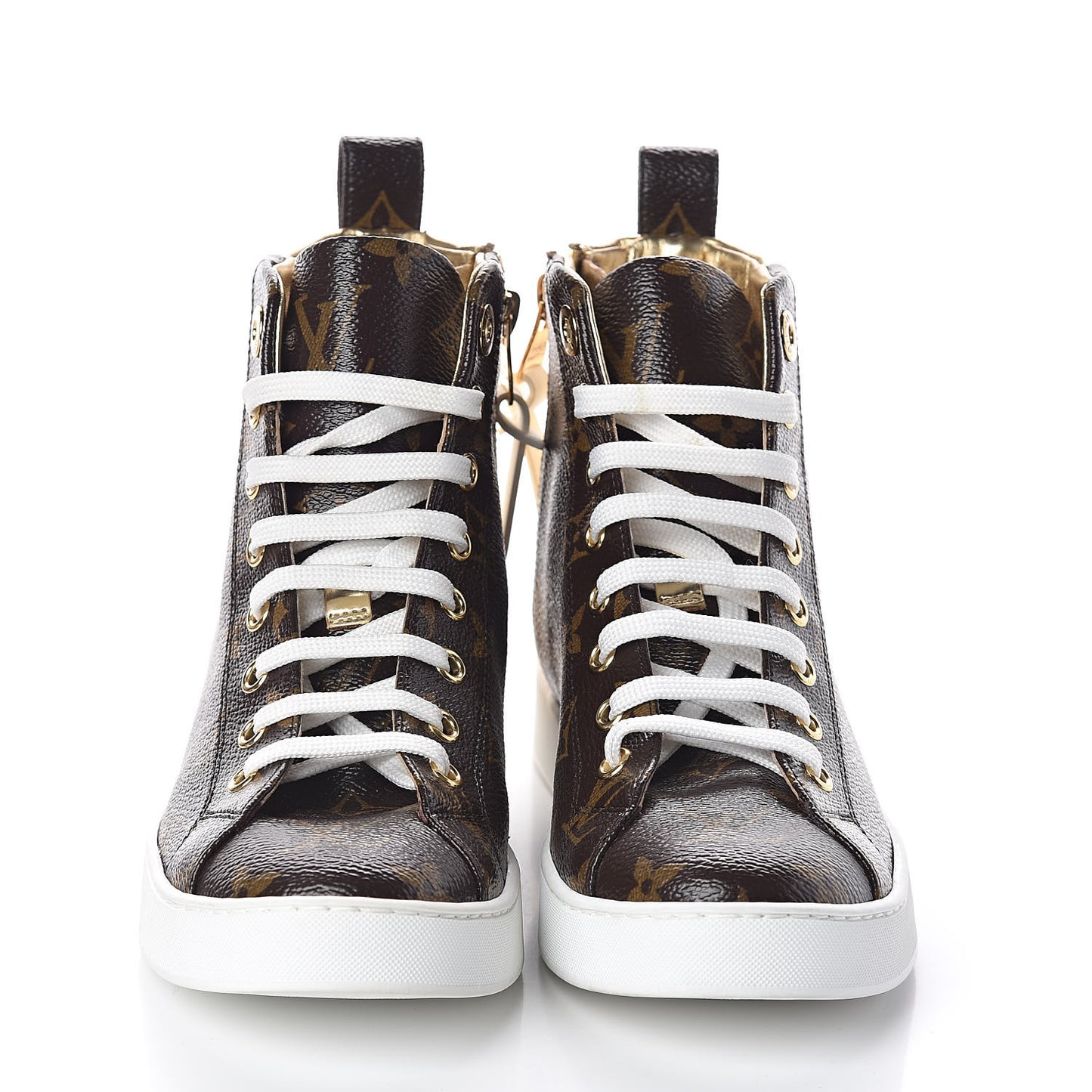 Patent Monogram Stellar Sneaker Boots 35.5 Gold