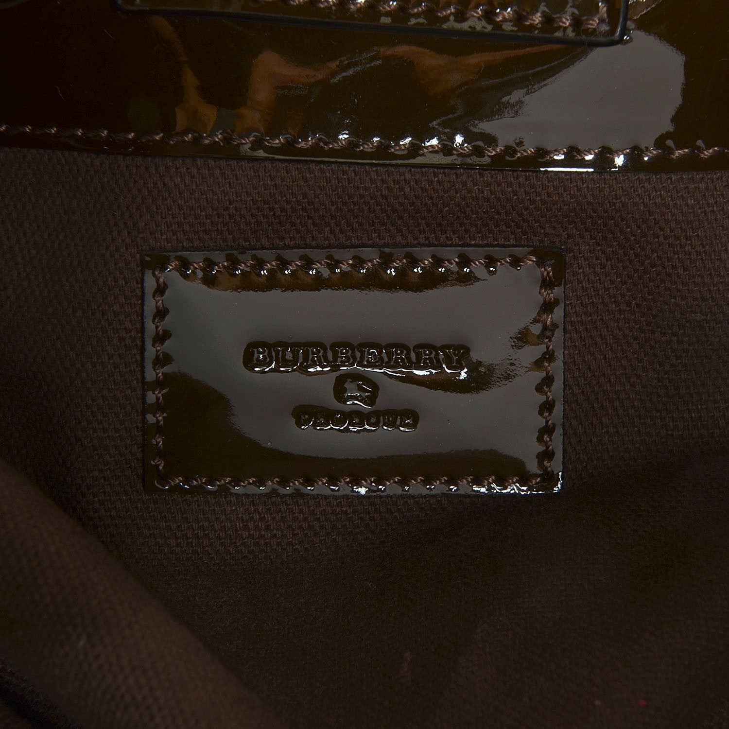 Burberry Patent House Check Margaret Bag Brown 7 of 10