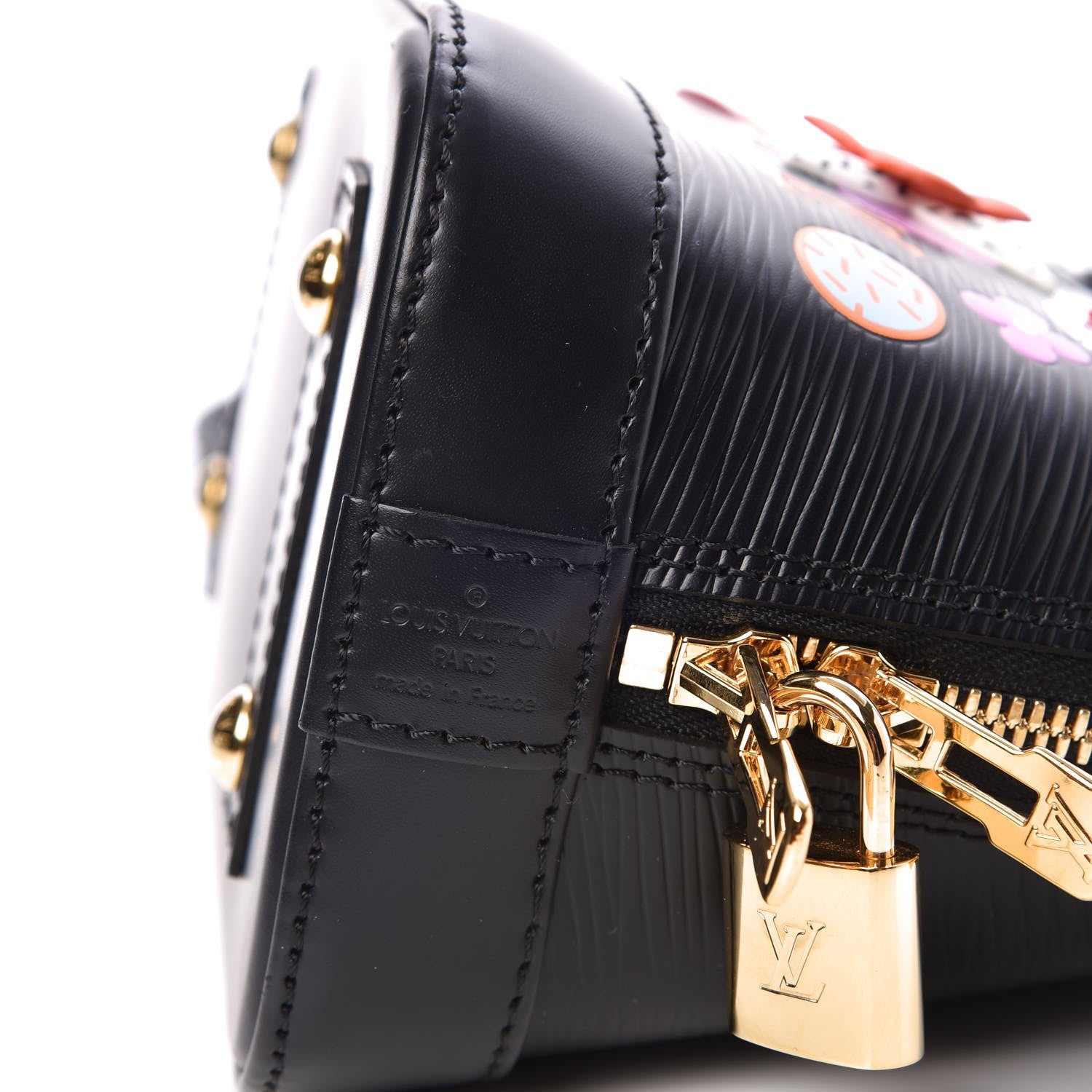 Louis Vuitton Epi Blooming Flowers Alma BB Black 5 of 7