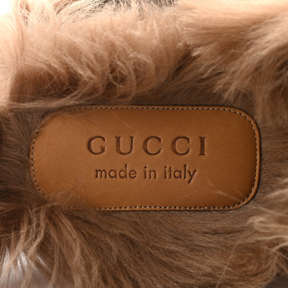 Gucci Canvas GG Monogram Diamond Fur Web GG Mens Princetown Slippers 9 Midnight Blue Hibiscus Red 5 of 8