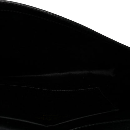 Saint Laurent Textured Patent Monogram Large Belle De Jour Clutch Black 5 of 6