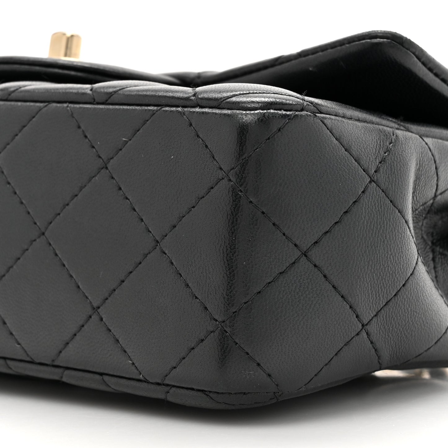 Lambskin Quilted Mini Rectangular Flap Black