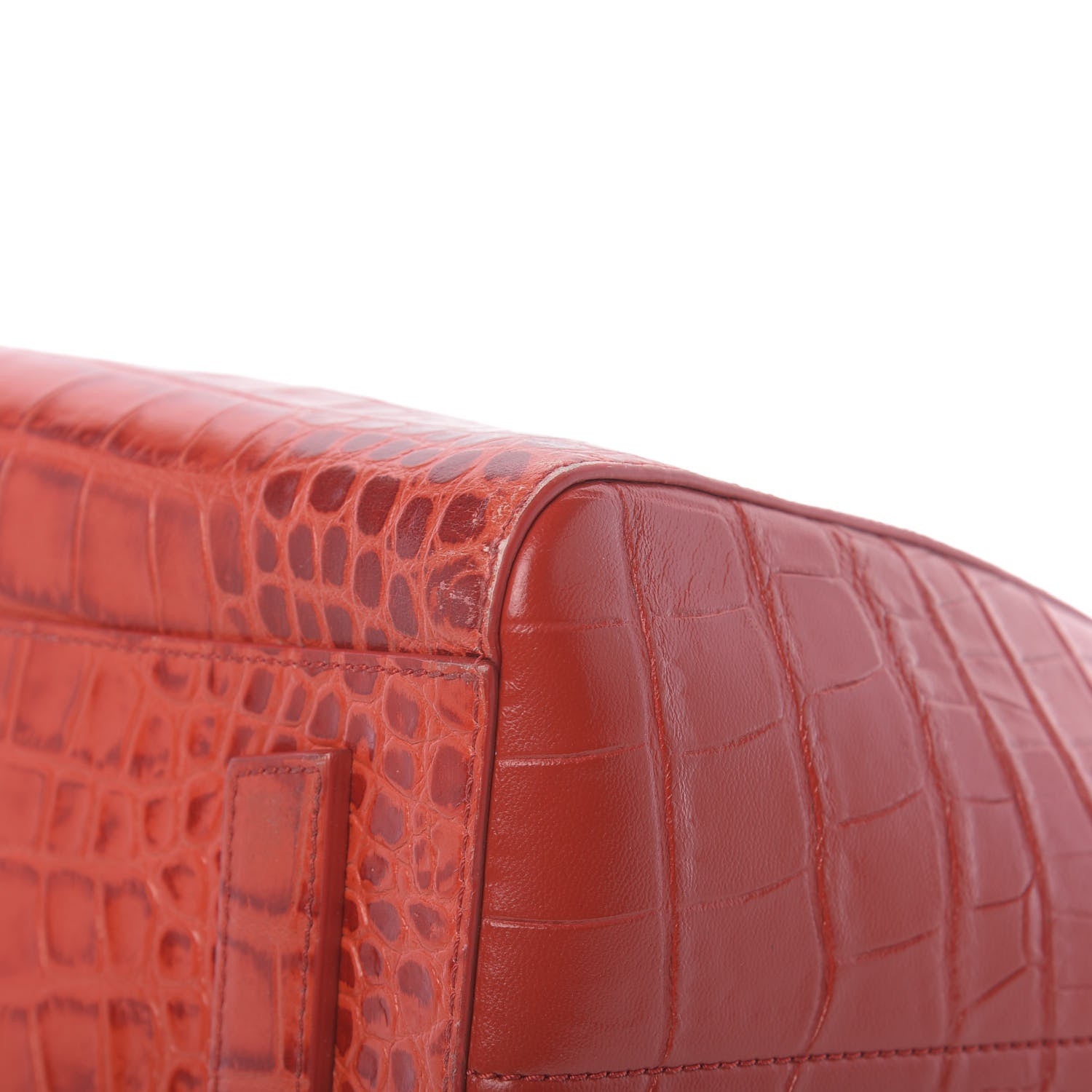 Givenchy Calfskin Crocodile Embossed Medium Antigona Red 10 of 17