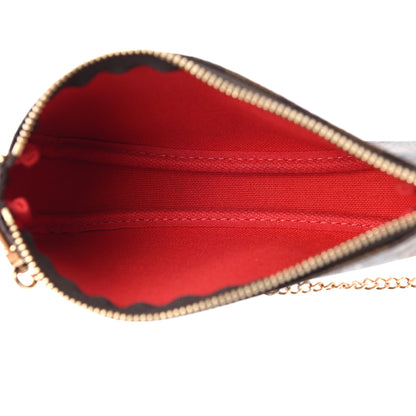 Louis Vuitton Damier Ebene 2019 Christmas Animation Mini Pochette Accessories Red 6 of 8