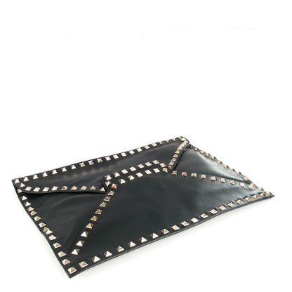 Valentino Garavani Vitello Untitled Rockstud Envelope Clutch Black 4 of 6
