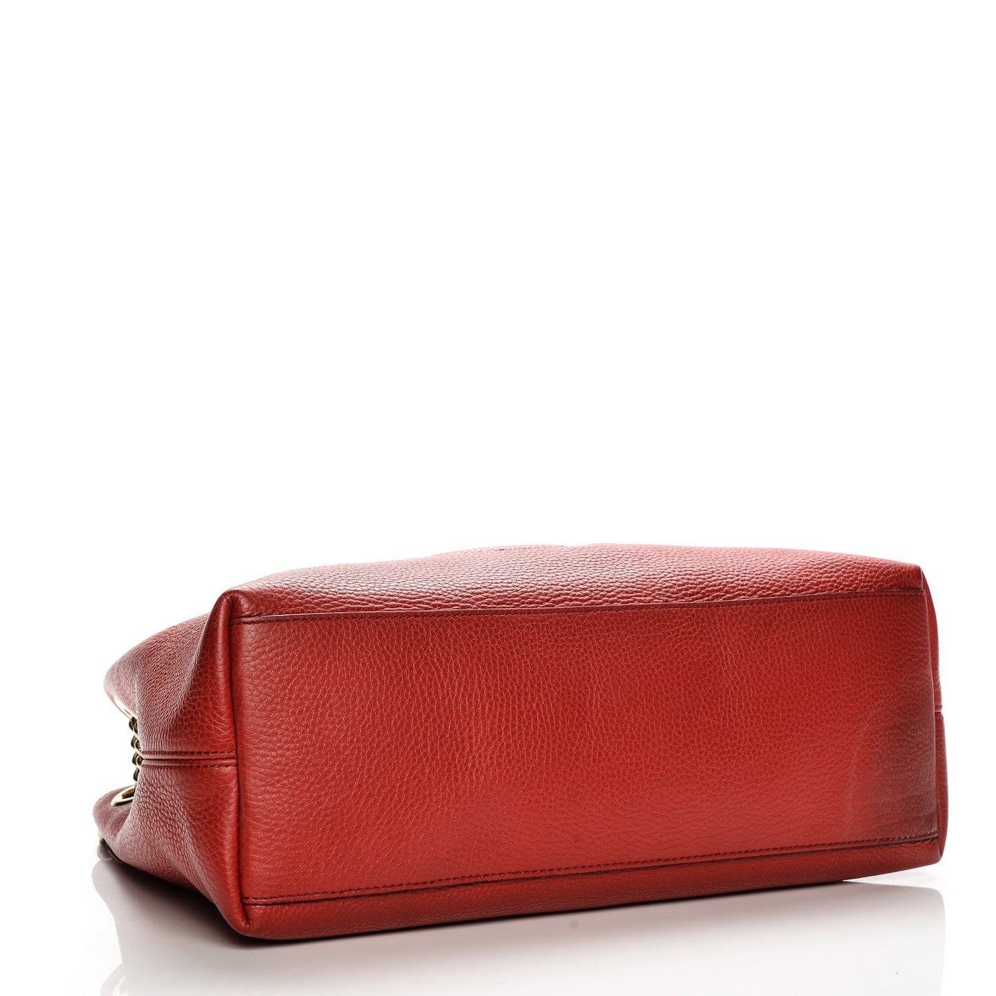 Pebbled Calfskin Medium Soho Chain Shoulder Bag Tabasco Red