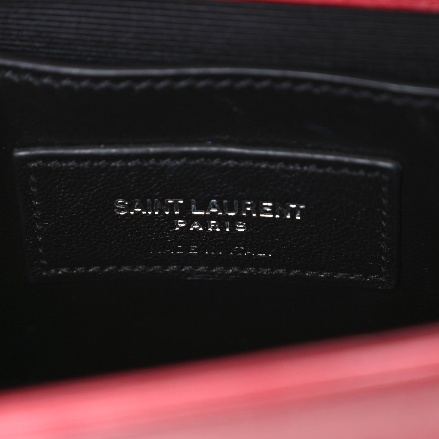 Saint Laurent Calfskin Crocodile Embossed Small Classic Monogram Kate Tassel Satchel Red 6 of 9