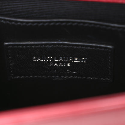 Saint Laurent Calfskin Crocodile Embossed Small Classic Monogram Kate Tassel Satchel Red 6 of 9