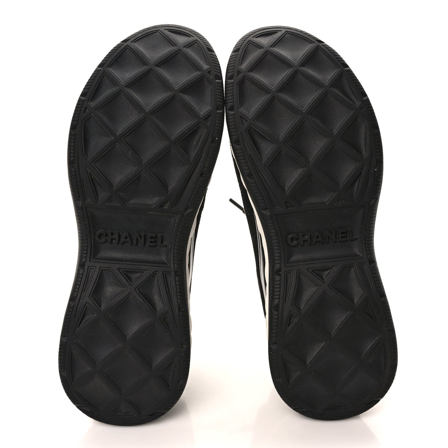 Velvet Calfskin Mixed Fibers CC Sneakers 39 Black