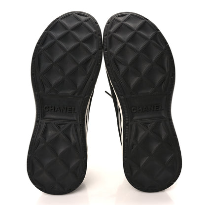Chanel Velvet Calfskin Mixed Fibers CC Sneakers 39 Black 6 of 9
