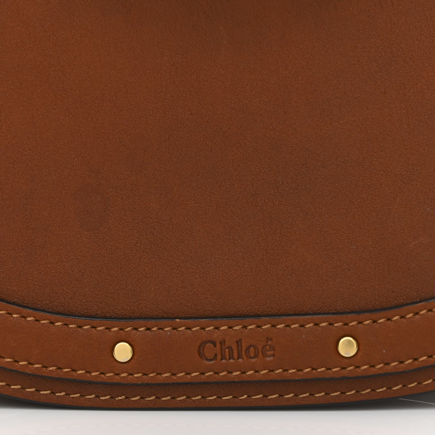 Calfskin Suede Medium Nile Bracelet Bag Caramel