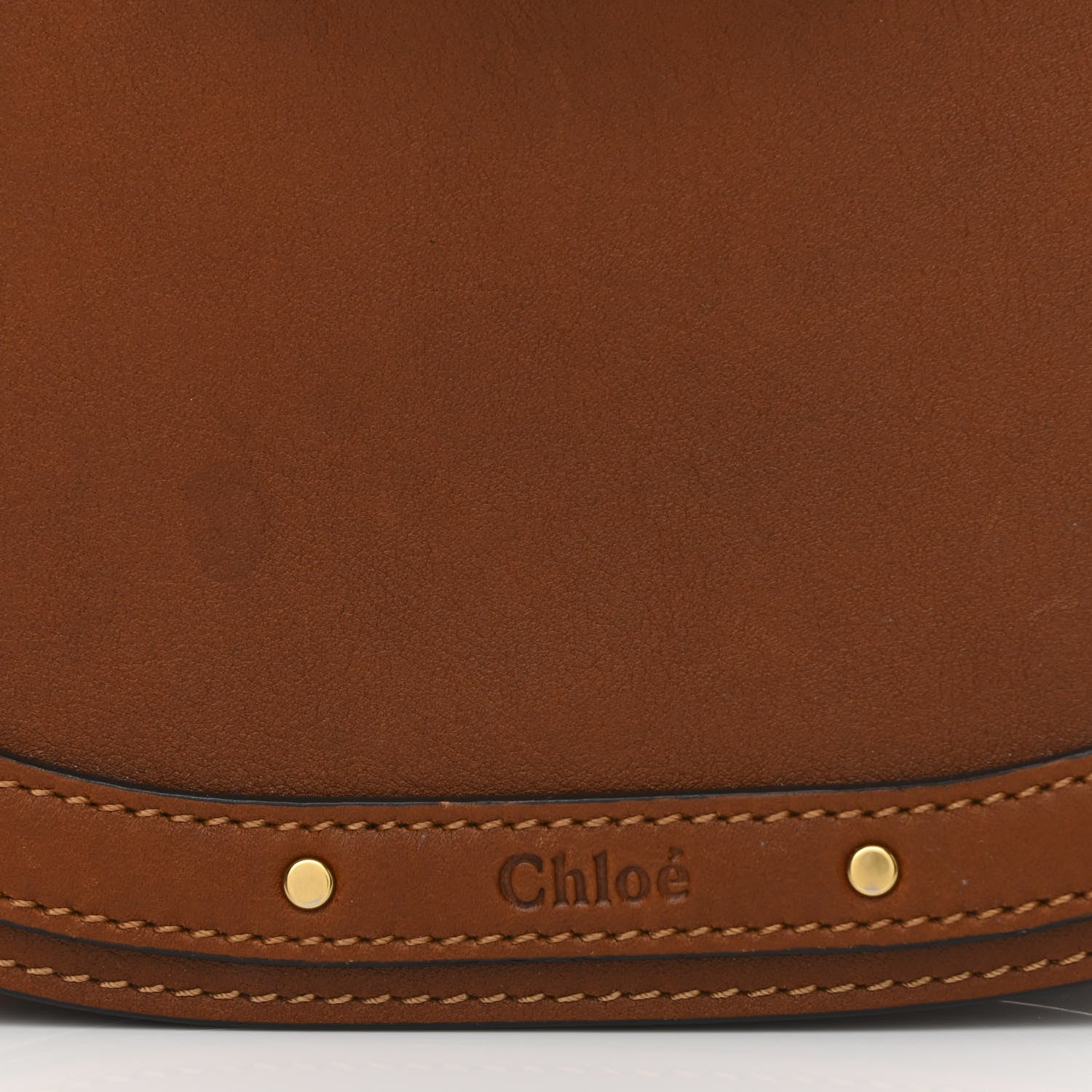 Chloe Calfskin Suede Medium Nile Bracelet Bag Caramel 7 of 14