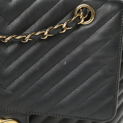 Chanel Calfskin Chevron Quilted Large Urban Spirit Backpack Black 12 of 14