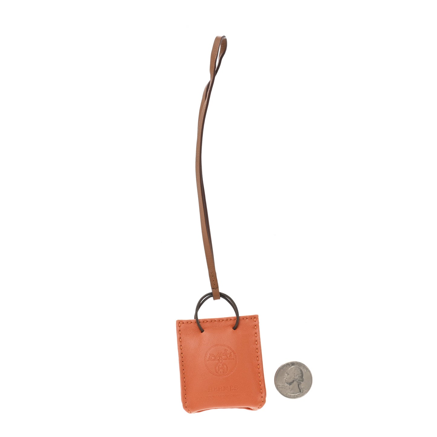 Milo Lambskin Swift Shopping Bag Charm Feu Gold
