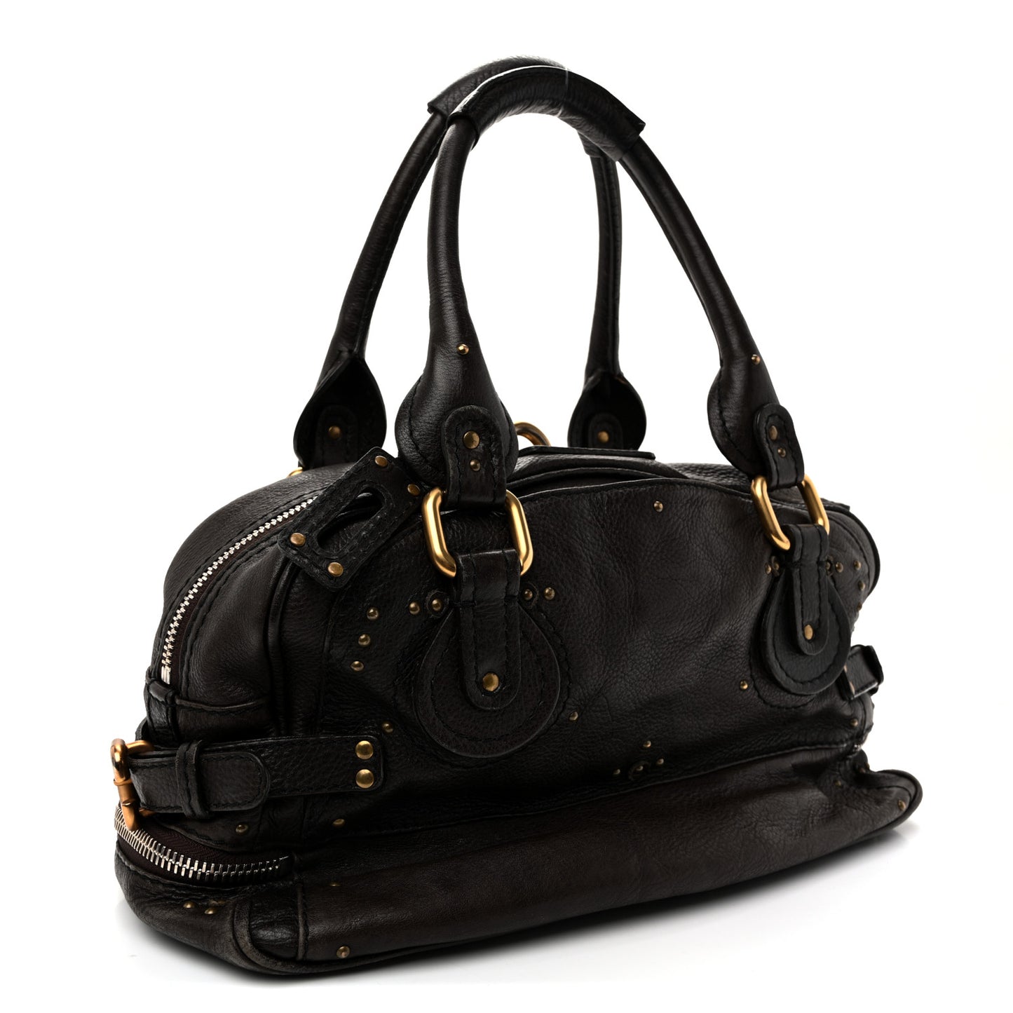 Calfskin Paddington Double Zip Bowler Chocolate