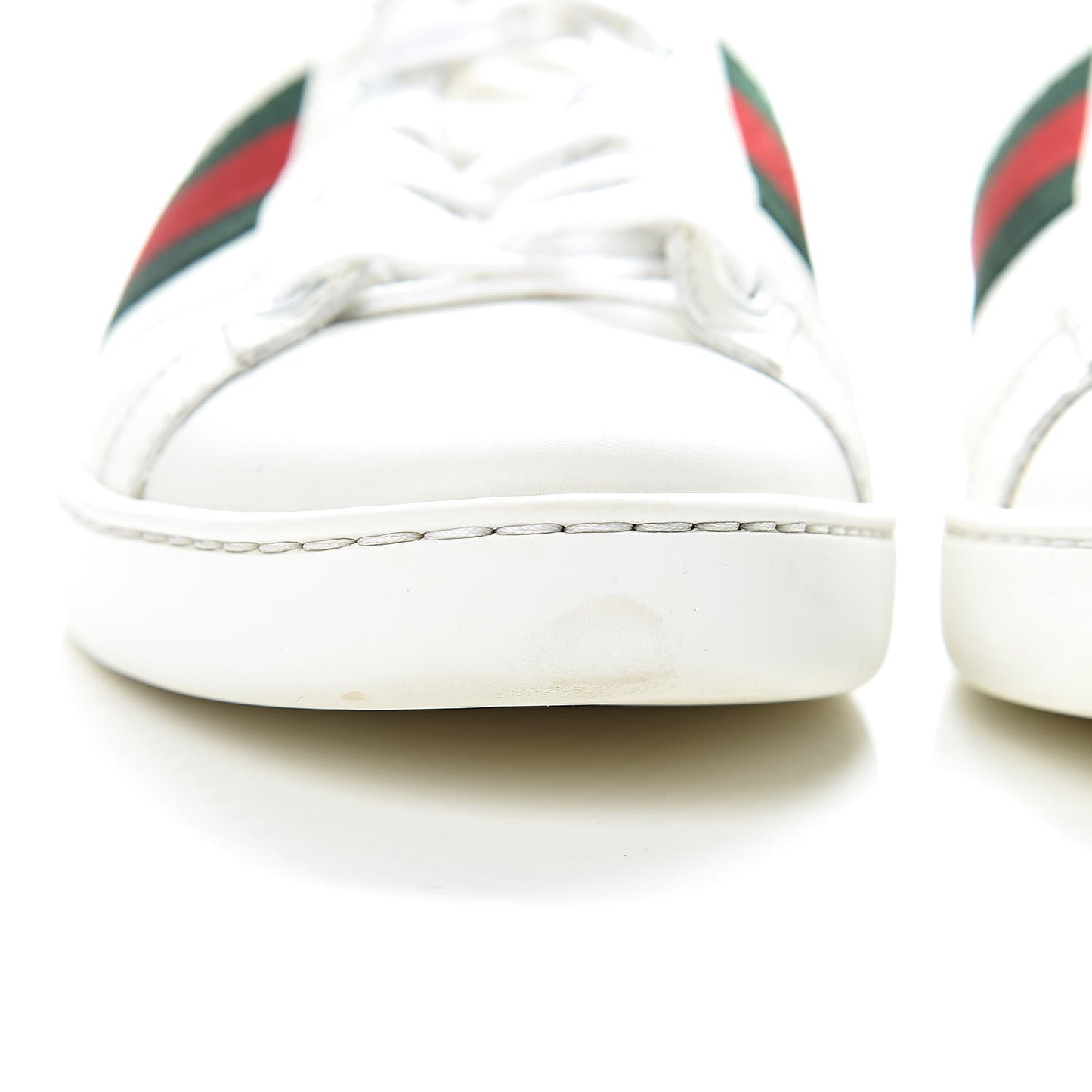 Calfskin Crocodile Web Womens Ace Sneakers 39 White Green