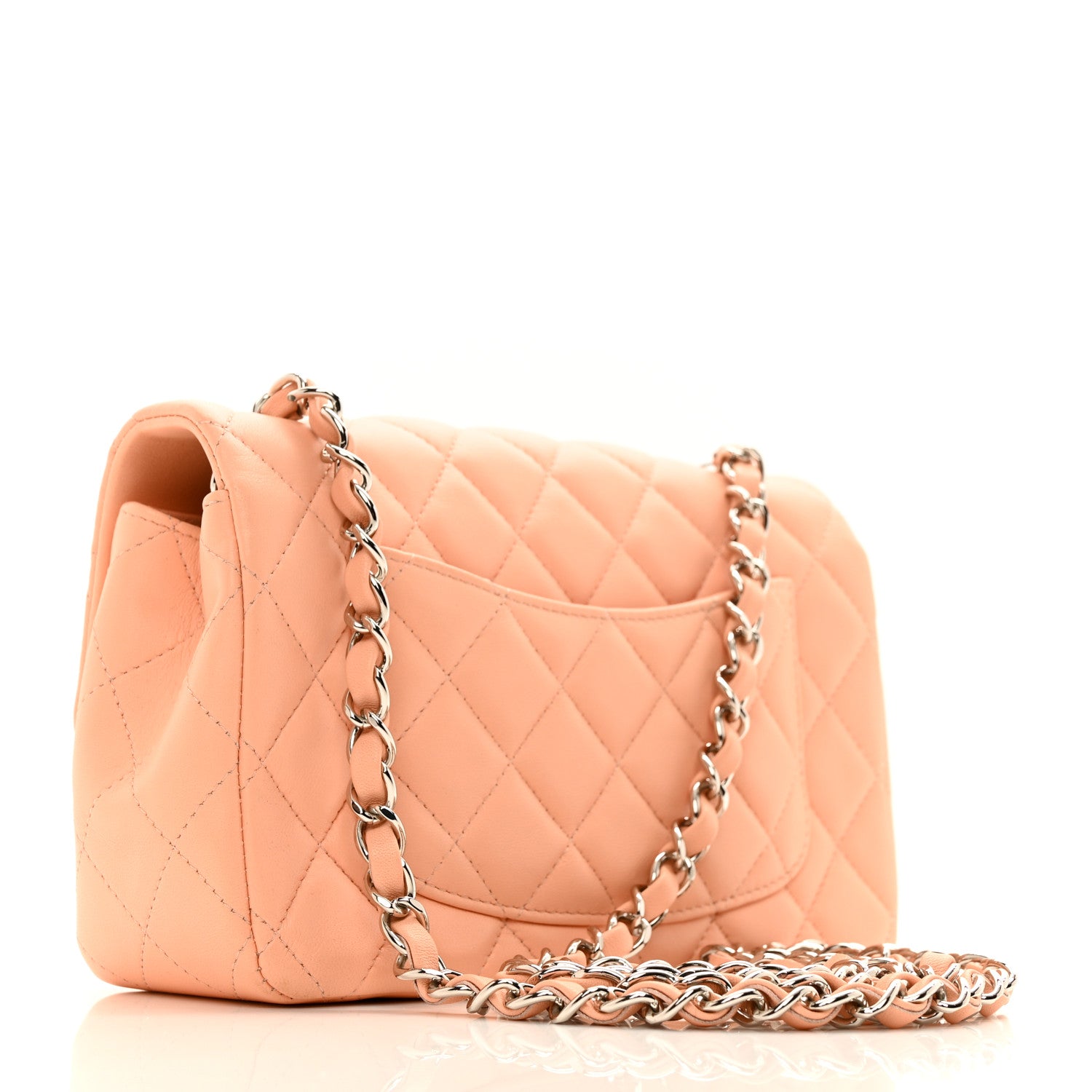 Chanel Lambskin Quilted Mini Rectangular Flap Light Pink 2 of 10