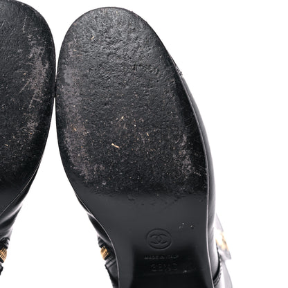 Chanel Calfskin Patent Cap Toe Boots 38.5 Black 10 of 14