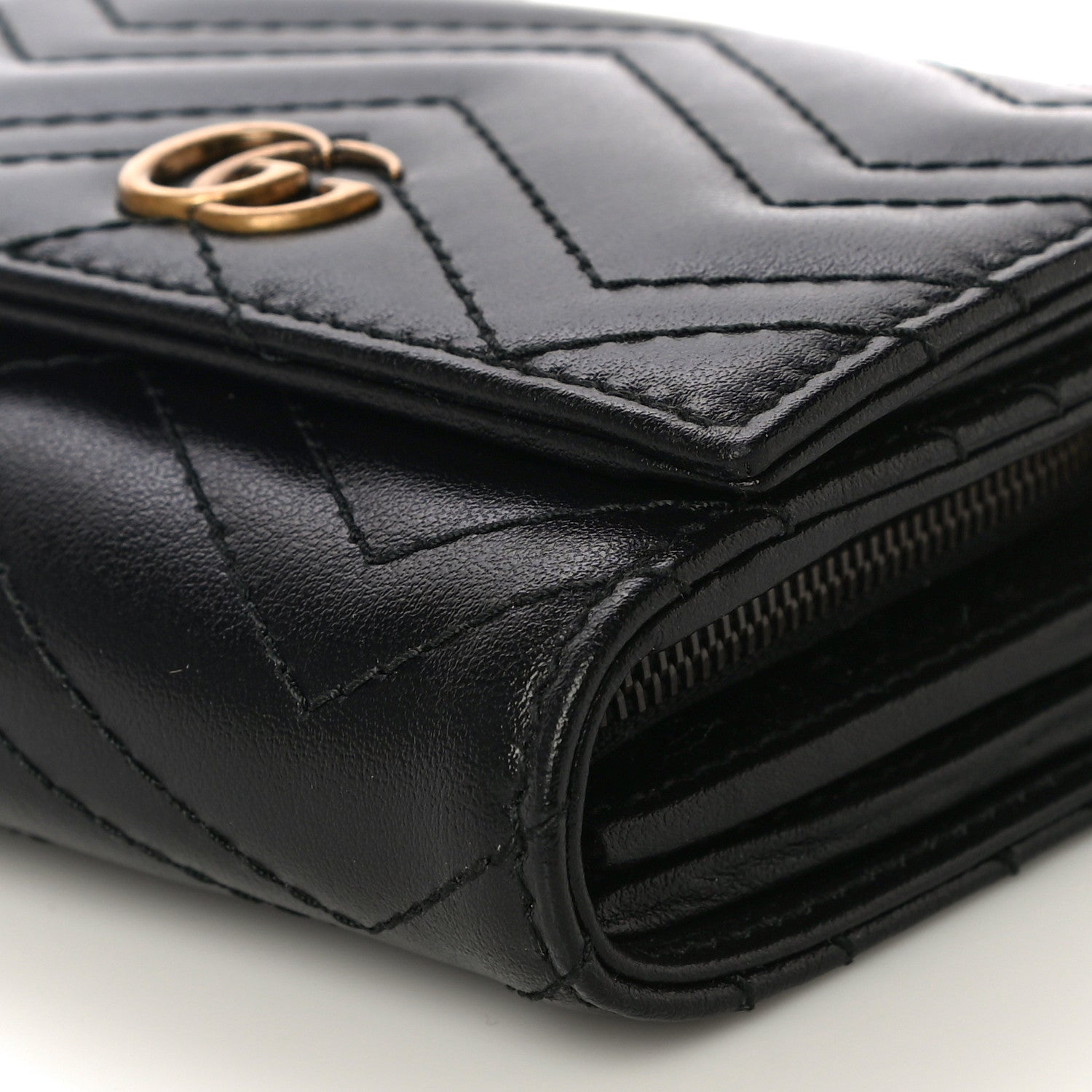 Gucci Calfskin Matelasse GG Marmont Medium Wallet Black 9 of 9