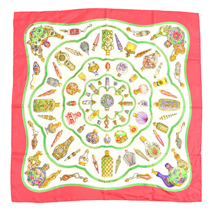 Hermes Silk Qu Importe Le Flacon Scarf 90 Pink Multicolor 1 of 3