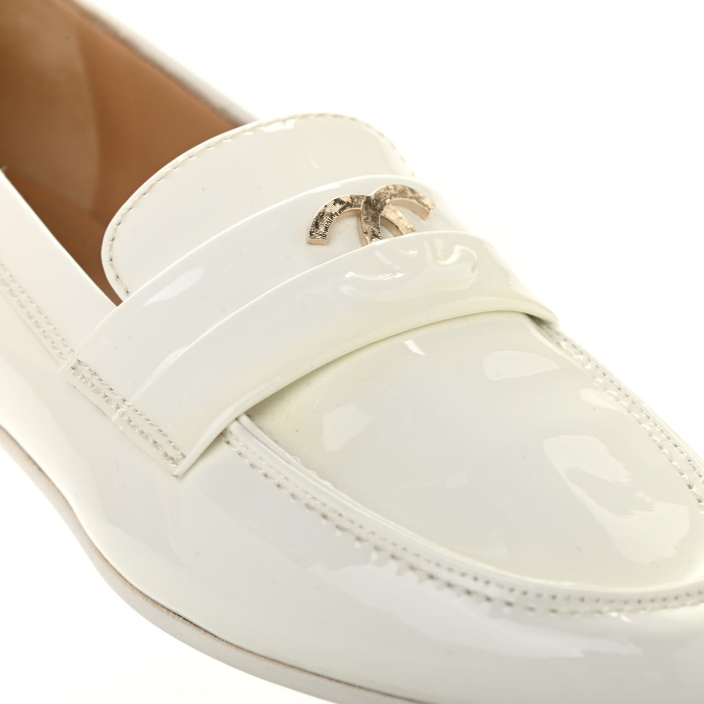 Patent CC Mocassin Loafers 36 White