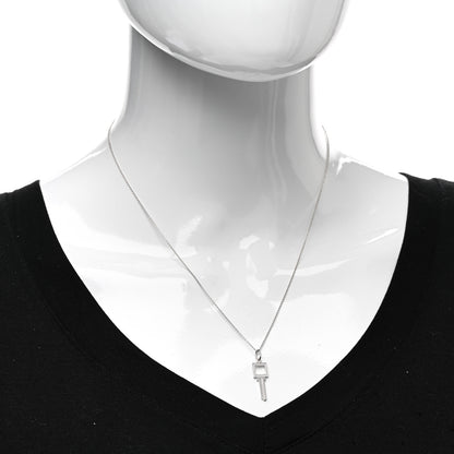 Tiffany 18K White Gold Diamond Modern Keys Open Square Key Pendant Necklace 2 of 4