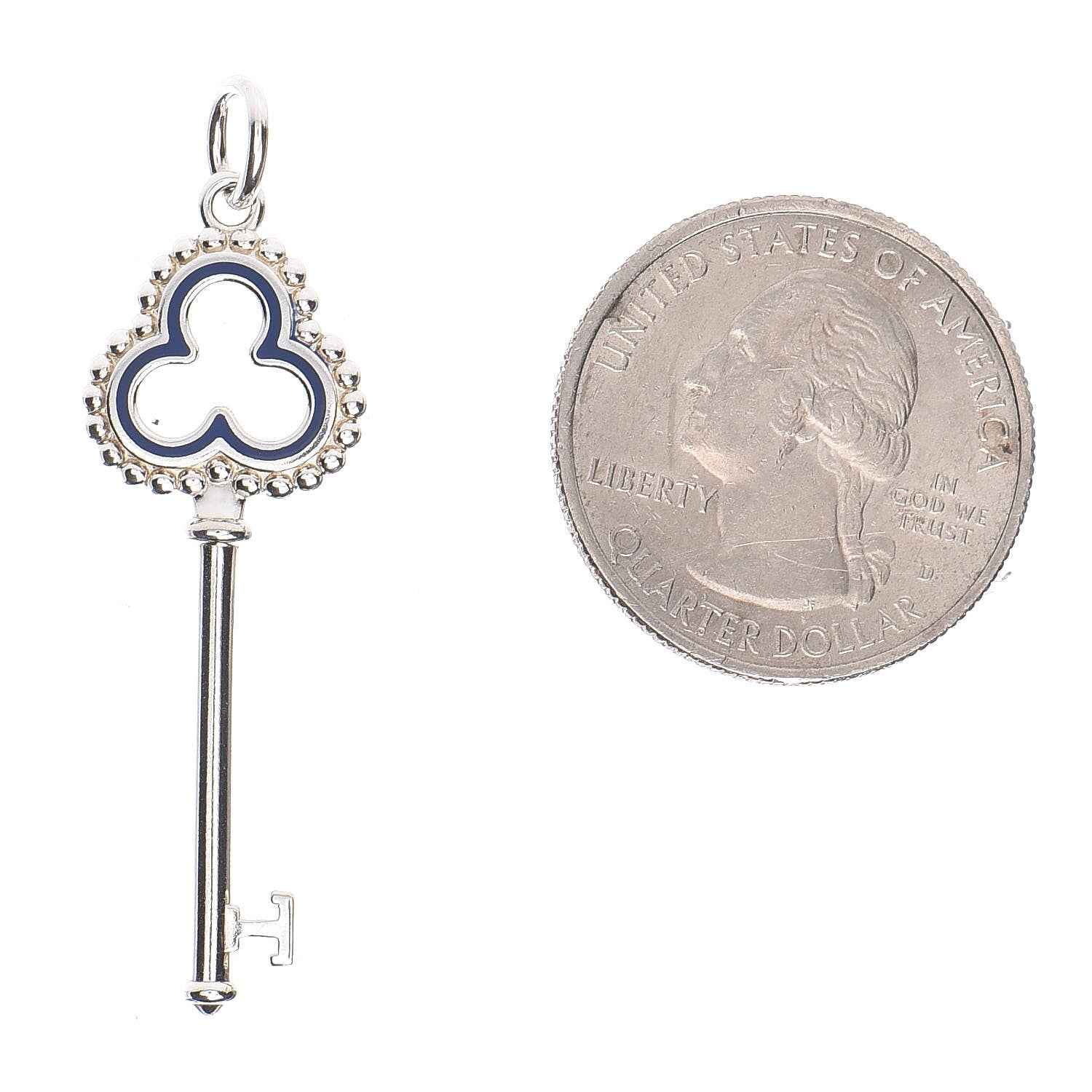 Tiffany Sterling Silver Key Pendant Blue 2 of 4