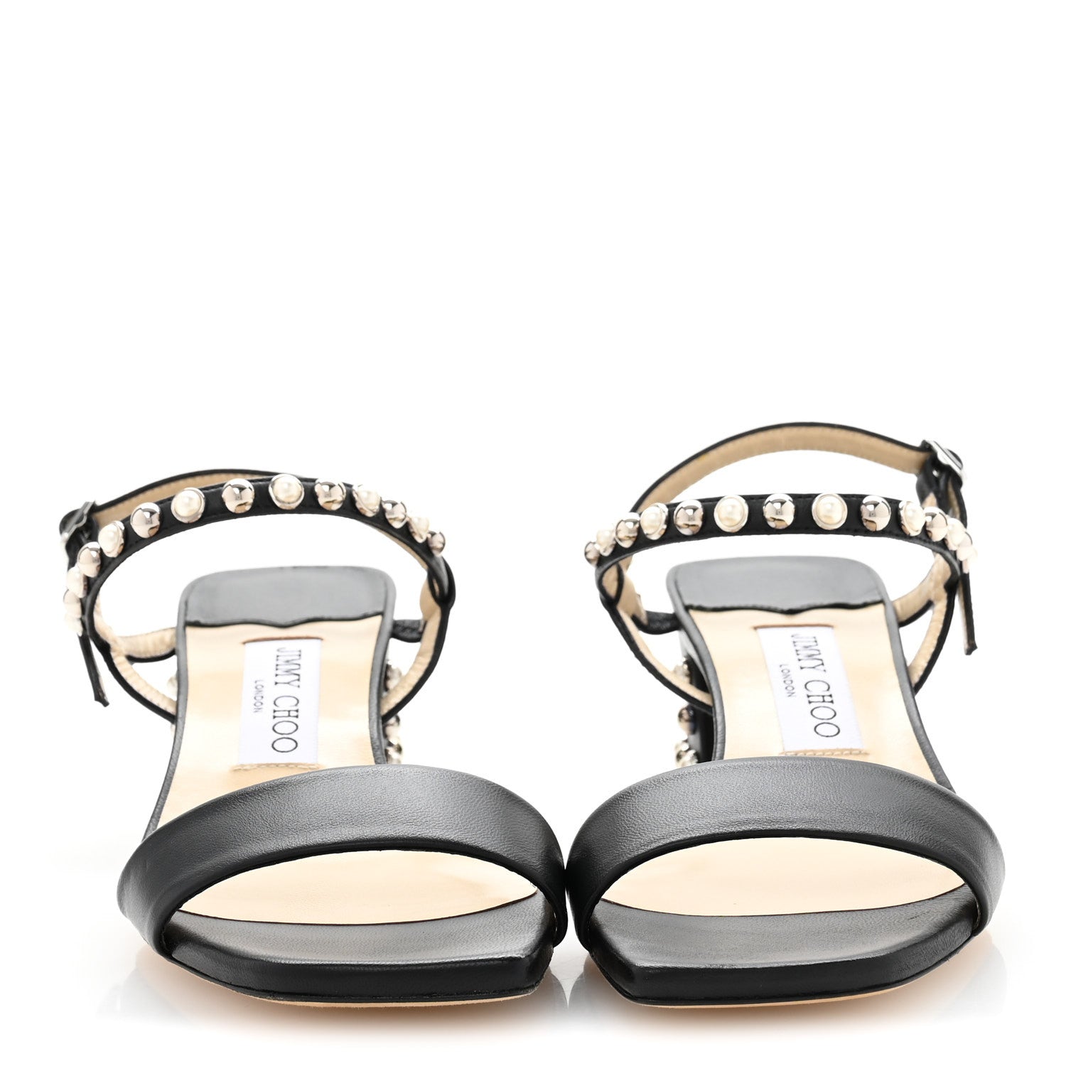 Jimmy Choo Nappa Dome Studs Aadra 45 Sandals 37 Black 3 of 9