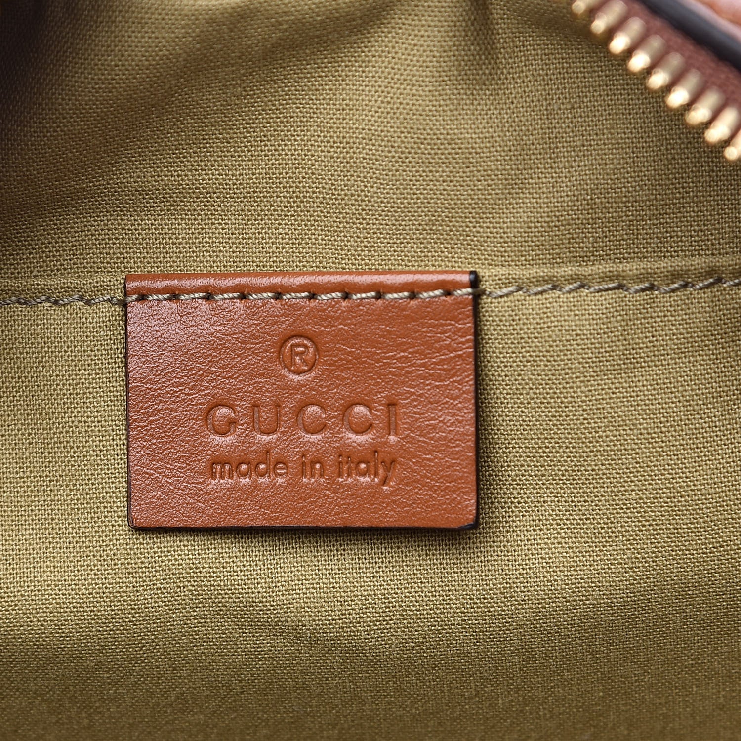 Gucci Vintage Canvas Web Shoulder Bag Sand Cuir 6 of 10