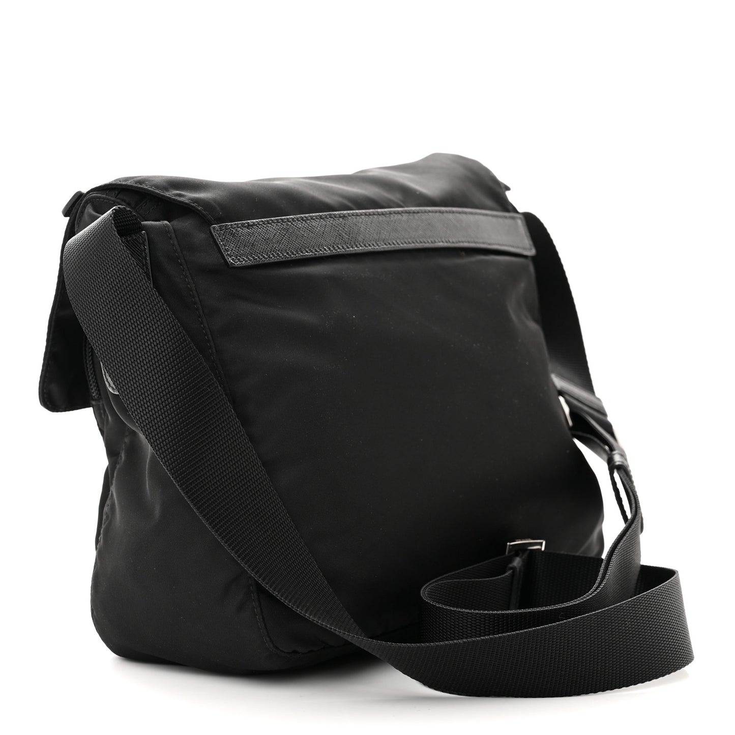 Tessuto Nylon Saffiano Small Vela Messenger Black