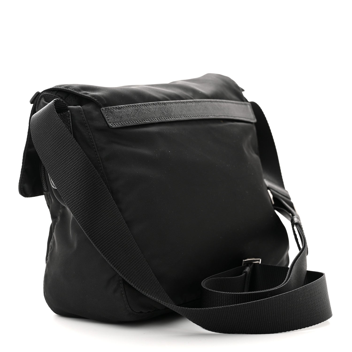 Prada Tessuto Nylon Saffiano Small Vela Messenger Black 3 of 14