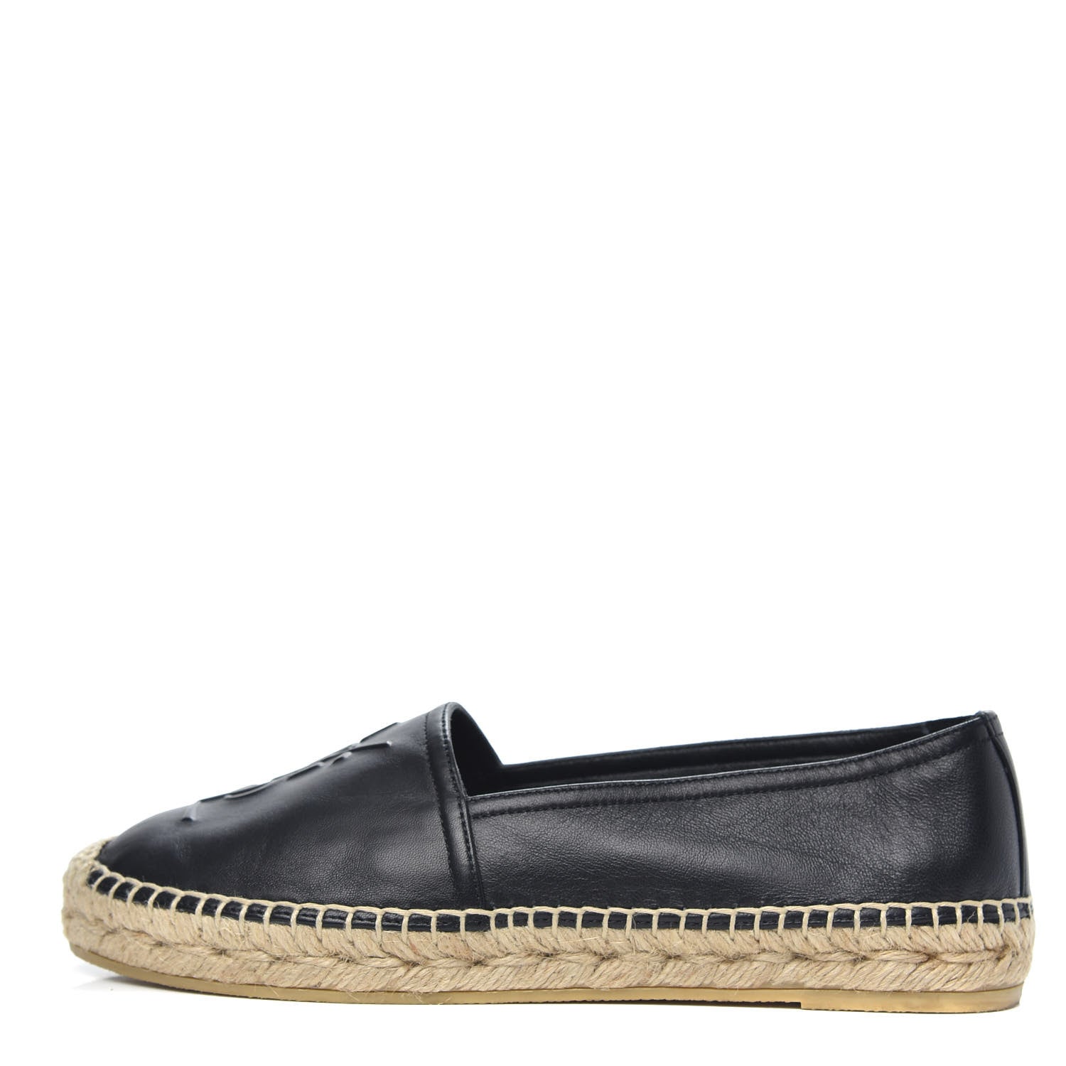 Saint Laurent Lambskin Monogram Espadrilles 36 Black 1 of 9