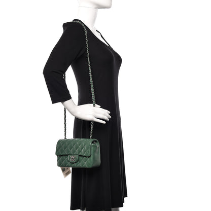 Chanel Lambskin Quilted Mini Rectangular Flap Green 2 of 11