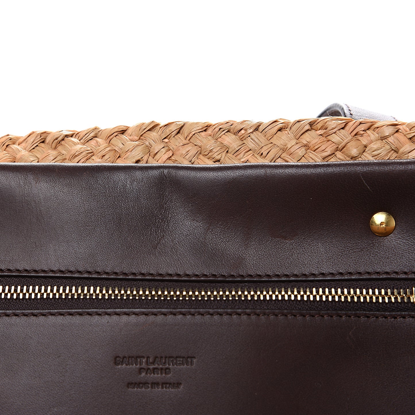Raffia Calfskin Medium Panier Tote